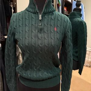 Ralph Lauren Green Cable Knit Sweater
